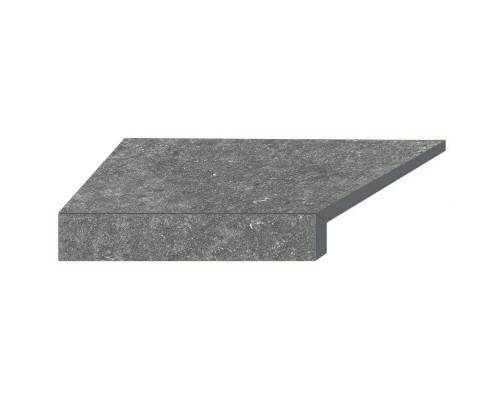 Угловой Г-образный элемент бортовой плитки Aquaviva Stellar Grey, 600x345x50(20) мм (левый/45°)