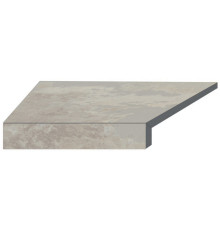 Угловой Г-образный элемент бортовой плитки Aquaviva Loft Sand, 600x345x50(20) мм (левый/45°)