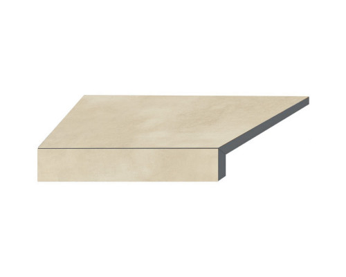 Угловой Г-образный элемент бортовой плитки Aquaviva Patio Beige, 600x345x50(20) мм (левый/45°)