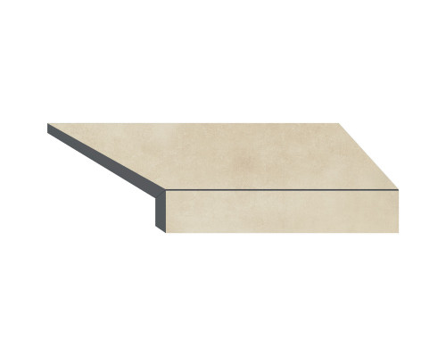 Угловой Г-образный элемент бортовой плитки Aquaviva Patio Beige, 600x345x50(20) мм (правый/45°)