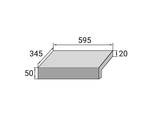 Керамограніт для басейну Бортова Г-подібна плитка Aquaviva Granito Black 595x345x50(20) мм