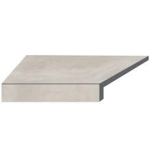 Угловой Г-образный элемент бортовой плитки Aquaviva Patio Soft Grey, 600x345x50(20) мм (левый/45°)