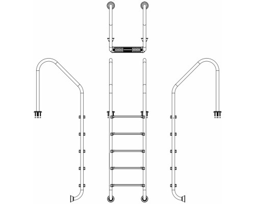 Лестница для бассейна Emaux Standard SLF515-SR (5 ступеней), AISI-304