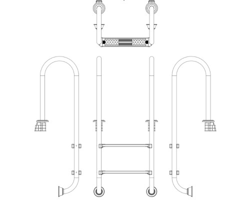 Лестница для бассейна Emaux Muro NMU215-SR (2 ступени), AISI-304