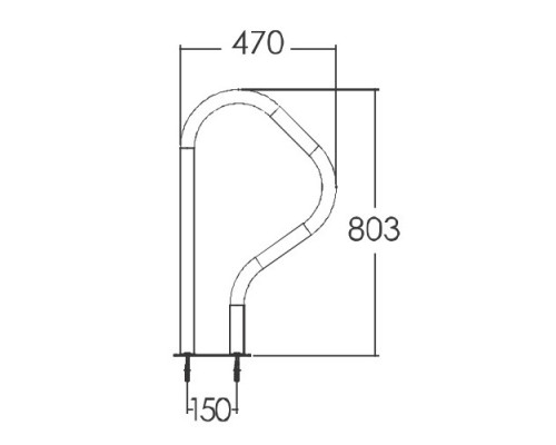 Поручень для бассейна Emaux ARB-F, AISI-316