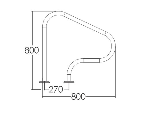 Поручень для бассейна Emaux ARP-F, AISI-316
