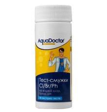 Тест-полоски для бассейна AquaDoctor Cl/pH, 50 шт.