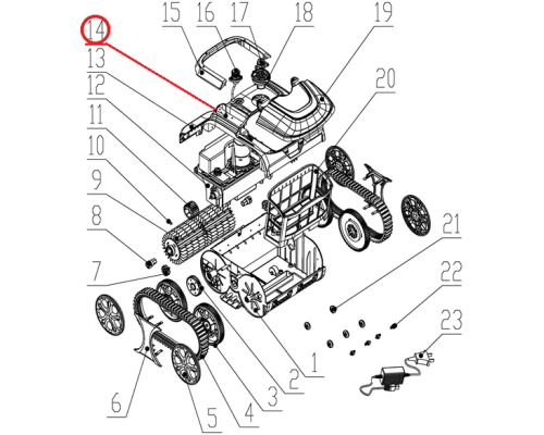 Передняя крышка к пылесосу Wybotics WY200, (Front cover №14/WY200)