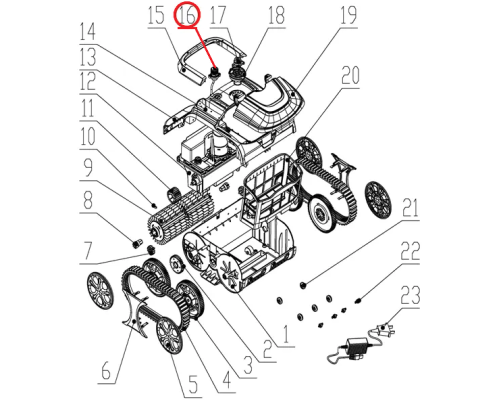 Разъем для зарядки к пылесосу Wybotics WY200, (Charging seat №16/WY200)