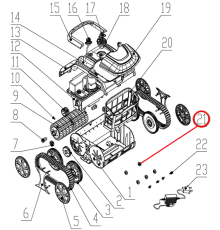 Заднее тормозное колесо к пылесосу Wybotics WY200, (Bottom obstacle wheel №21)