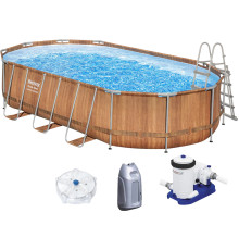 Каркасный бассейн Bestway 56719 (610х366х122 см) с гидромассажем, картриджным фильтром и лестницей