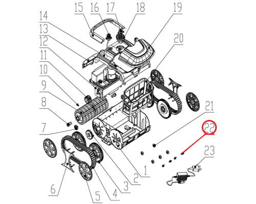 Переднее тормозное колесо к пылесосу Wybotics WY200, (front obstacle wheel №22)