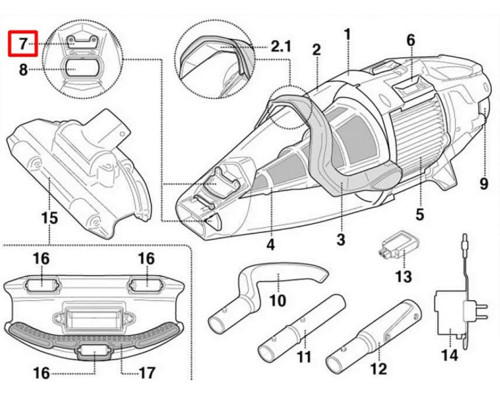 Заслонка клапана слива воды Kokido для пылесоса Voltera 75 EV75CBX/EU с сеткой фильтра