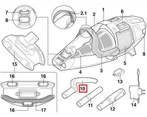 Ручка Kokido для пылесоса Voltera EV75CBX