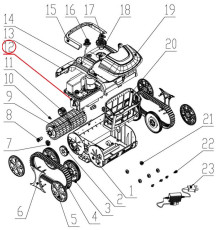 Приводной двигатель к пылесосу Wybotics WY200 (No 12 B.WYBOT S1.04.001)