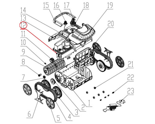 Приводной двигатель к пылесосу Wybotics WY200 (No 12 B.WYBOT S1.04.001)