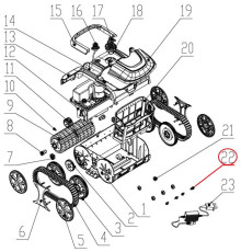 Ось переднего колеса к пылесосу Wybotics WY200 (No 22 S.3172.04.035)