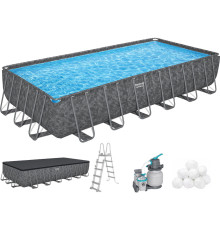 Каркасный бассейн Bestway Grey 561KG (732х366х132 см) с песочным фильтром, тентом и лестницей