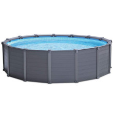 Сборный бассейн Intex 26384 GRAPHITE GRAY (478х124 см) с песчаным фильтром, лестницей, подложкой и тентом