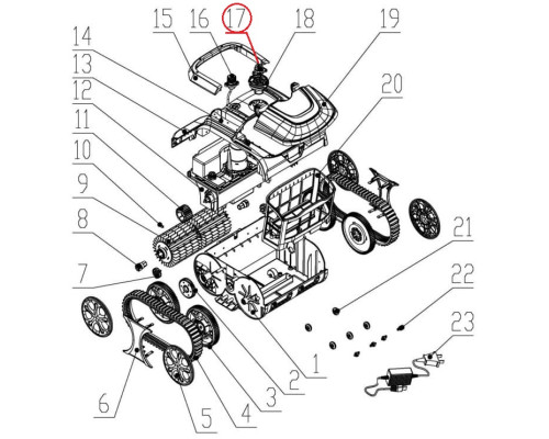 Колпачок кнопки включения к пылесосу Wybotics WY200 (№1 S.WY200 Pro.10.001)
