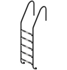 Лестница для бассейна Flexinox Standard Nero (5 ступеней) Black, AISI-316L