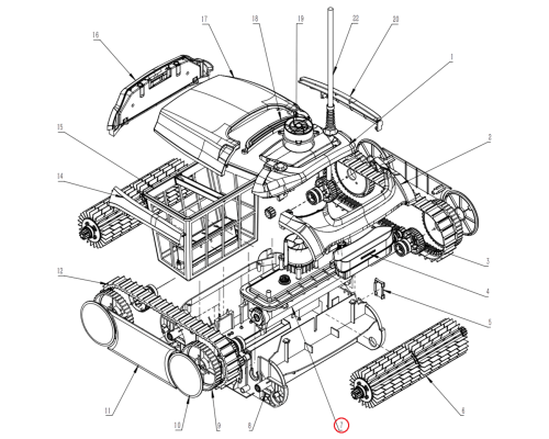 Комплект приводного механизма для робота-пылесоса Wybotics WY350 (B.WY360.02.001)