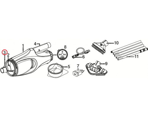 Насадка под щетку Kokido для пылесоса Telsa EV05 (прозрачный контейнер)
