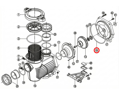 Уплотнительное кольцо корпуса насоса Hayward HCP RPUM0016.03R