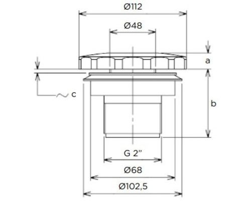 Форсунка стеновая Flexinox 87198042 (4.5 м3/ч) под лайнер, 2"