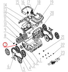Цилиндрическая шестерня к пылесосу Wybotics WY200, (cylindrical gea №7/WY200)