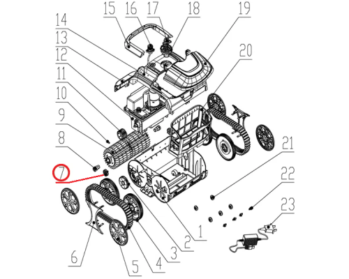 Цилиндрическая шестерня к пылесосу Wybotics WY200, (cylindrical gea №7/WY200)