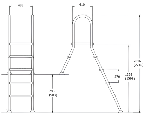 Лестница для наземных бассейнов Flexinox 87143418N (4 ступени), AISI-304