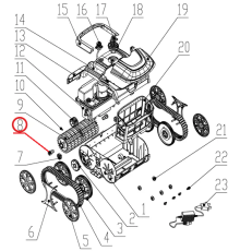 Шестерня роликовая к пылесосу Wybotics WY200, (roller gear №8/WY200)