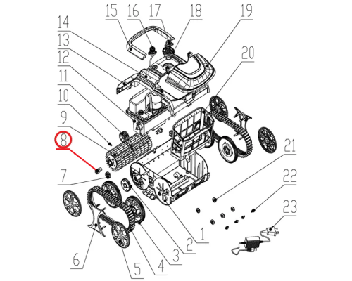 Шестерня роликовая к пылесосу Wybotics WY200, (roller gear №8/WY200)