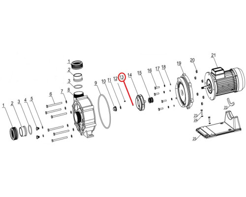 Уплотнительное кольцо корпуса насоса SLP d25х2.4, (F02010026 №12)