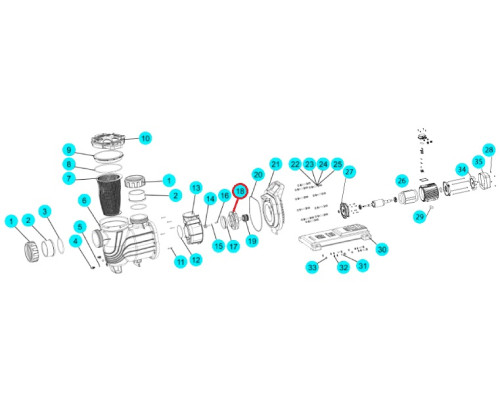 Крыльчатка насоса Aquaviva SEQ\WEQ750, SLP750T\WLP750T, (A03070176 №21)
