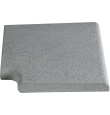 Угловой копинговый камень Aquazone Tuff 250x300x50-25 мм, серый (пористый)
