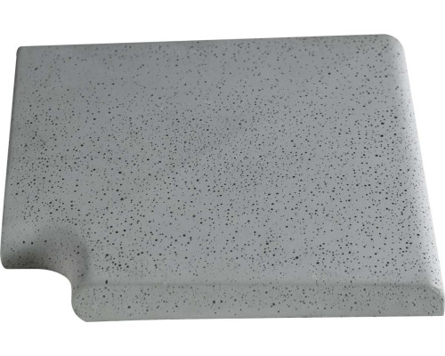 Угловой копинговый камень Aquazone Tuff 250x300x50-25 мм, серый (пористый)
