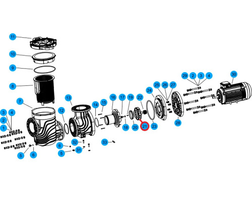 Крыльчатка насоса SEQ\WEQ500, SLP500T\WLP500T, (A03070180 №21)