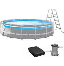 Каркасный бассейн Intex 26722 Premium (427х107 см) с картиджным фильтром, лестницей, подложкой и тентом