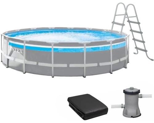 Каркасный бассейн Intex 26722 Premium (427х107 см) с картиджным фильтром, лестницей, подложкой и тентом