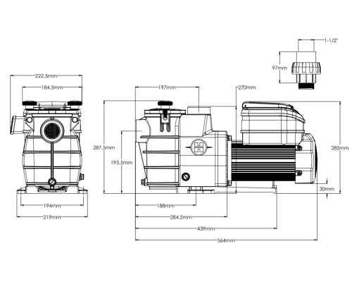 Насос Hayward Max Flo VS SP1811VS (220 В, 13.5 м3/ч, 1.1 HP), 4-скоростной