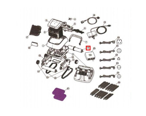 Сборная цилиндрическая трубка редуктора для Aquaviva 7310 Black Pearl (71090)