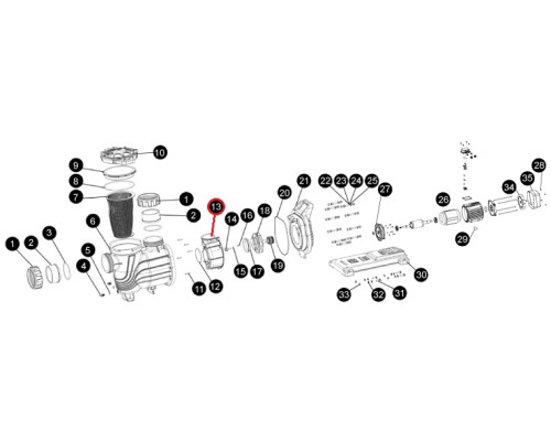 Пластиковое кольцо диффузора насоса SLP, (A09150028 №13)