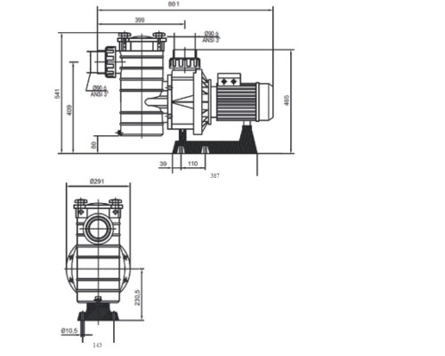 Обладнання для басейну Насос Hayward HCP38353E KAP350 IE3 (380 В, 58 м3/год, 3.5 HP)