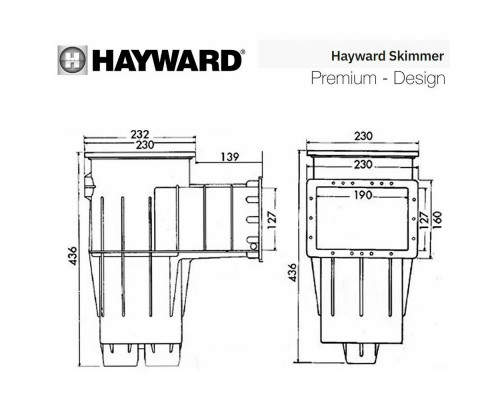 Закладні для басейну Скіммер Hayward 3110 PREMIUM Standart під бетон