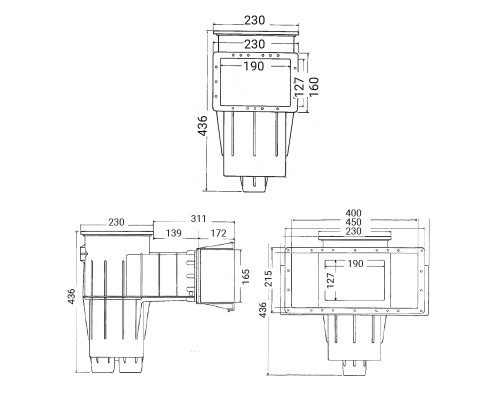 Закладні для басейну Скіммер Hayward 3118 PREMIUM Wide під бетон