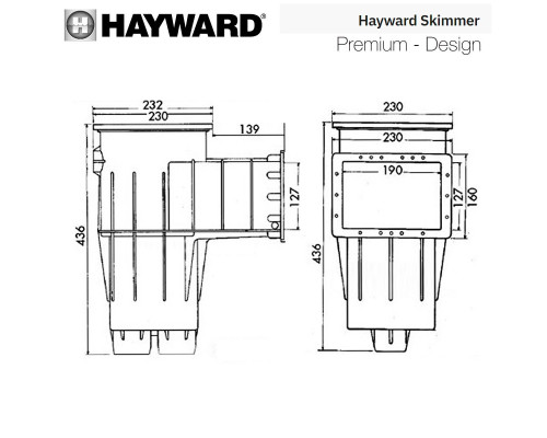Закладні для басейну Скіммер Hayward 3111LG Premiun Standart під лайнер