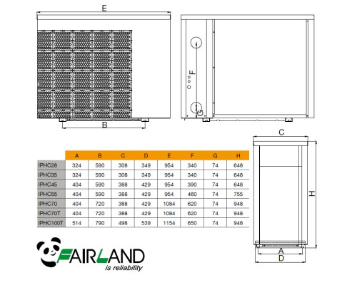 Обладнання для басейну Інверторний тепловий насос Fairland IPHCR100T (35.8 кВт, WiFi)