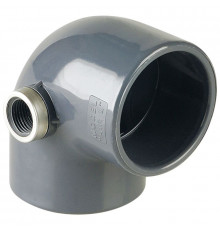 Угол ПВХ Hidroten "AIR L" 1001616, 90°, с метал. кольцом, d63-1/2"